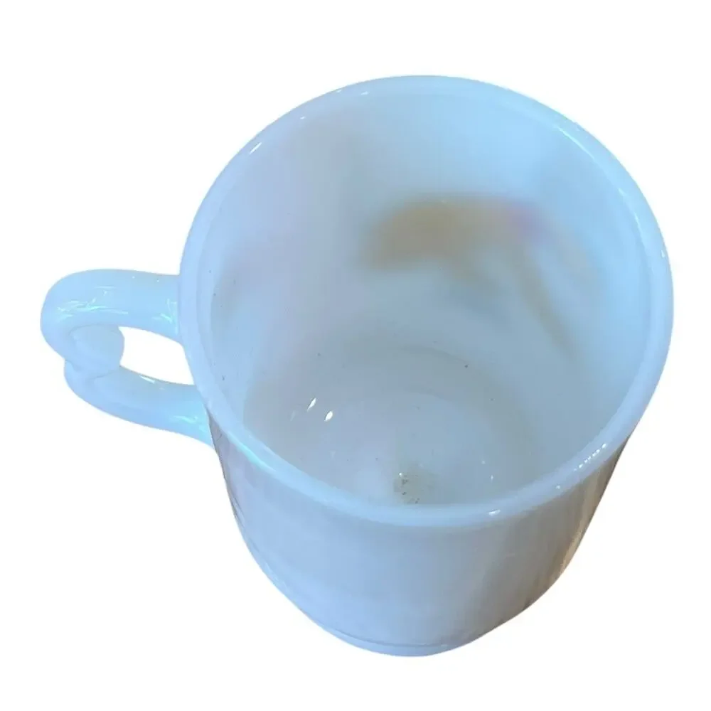 Vintage Coffee Mug Pluto Footed Milk Glass Walt Disney Productions Cup 1970s